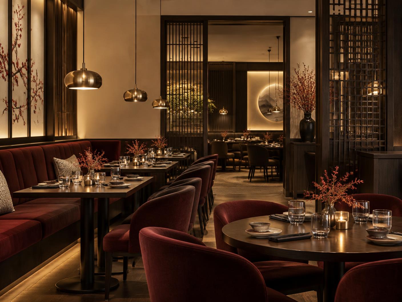 Varm og elegant restaurantatmosfære